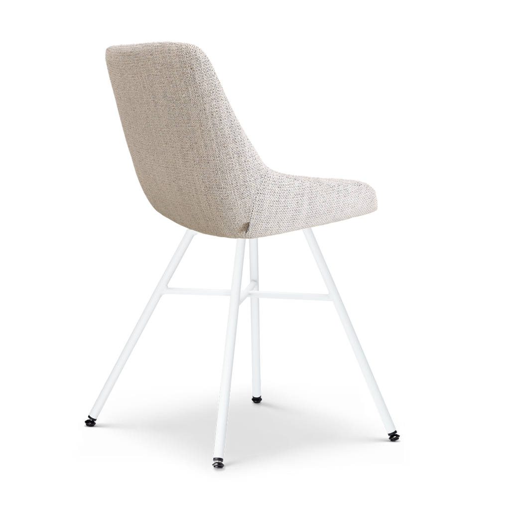 Noa-Isa eetkamerstoel beige gemêleerd - wit onderstel