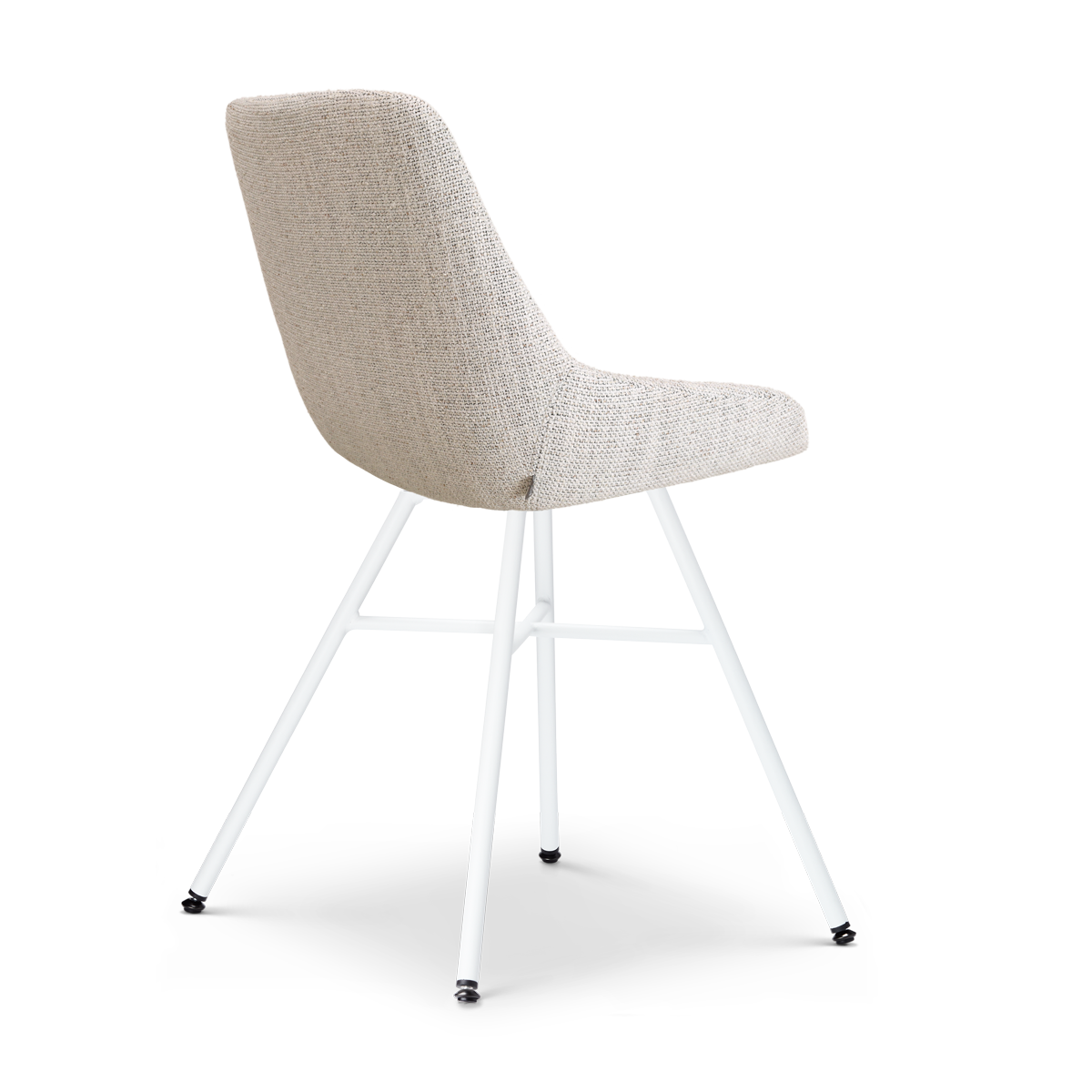 Noa-Isa eetkamerstoel beige gemêleerd - wit onderstel