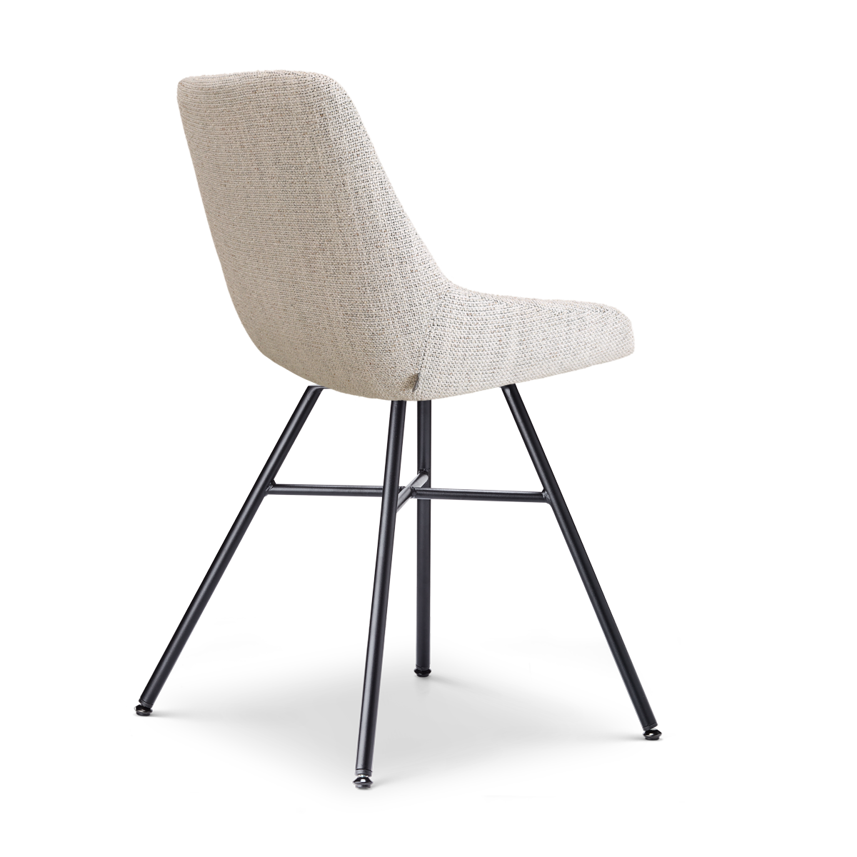 Noa-Isa eetkamerstoel beige gemêleerd - zwart onderstel