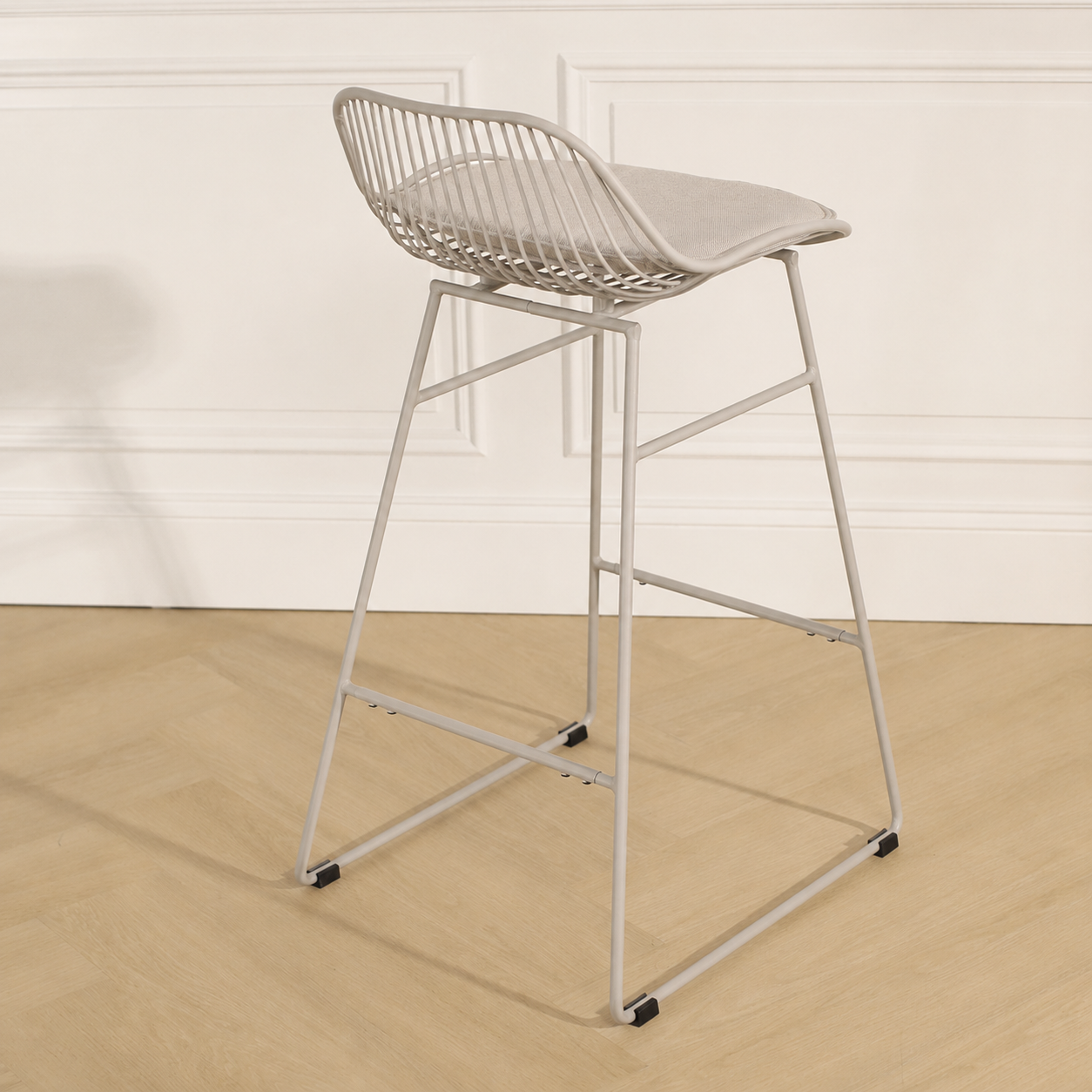 Pleun barkruk grijsbeige - met zitkussen - 65 cm
