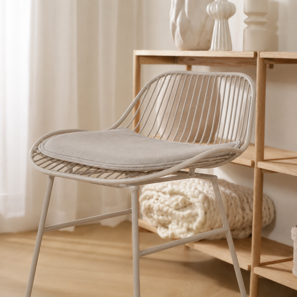 Pleun barkruk grijsbeige - met zitkussen - 65 cm