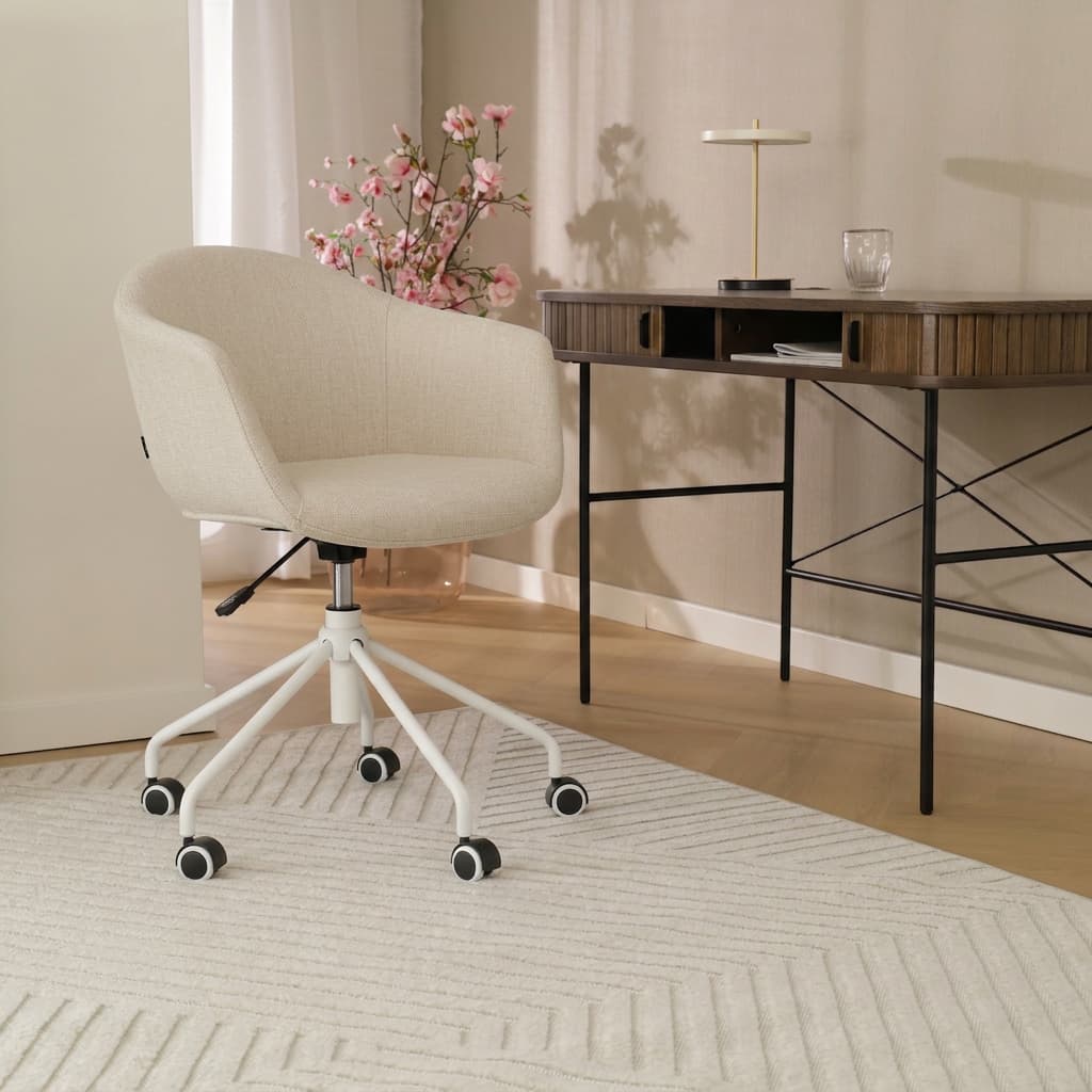 Nout-Otis bureaustoel cottonbeige - wit onderstel
