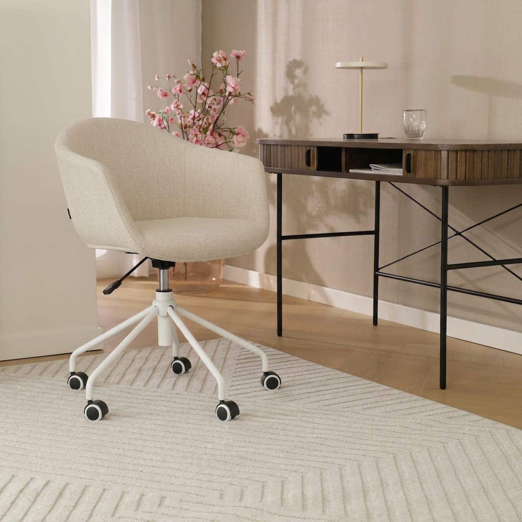 Nout-Otis bureaustoel cottonbeige - wit onderstel