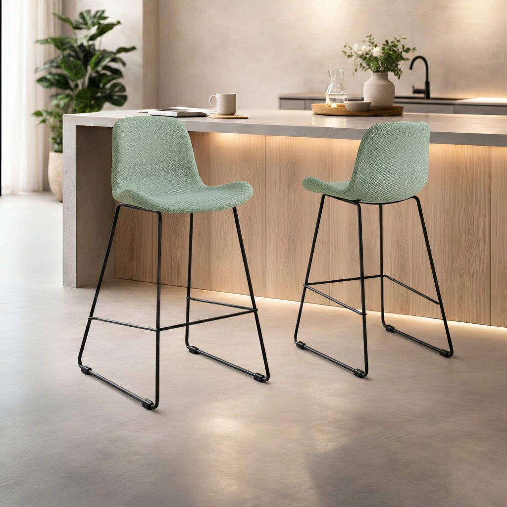 Nino-Fé barkruk saliegroen - zwart onderstel - 65 cm