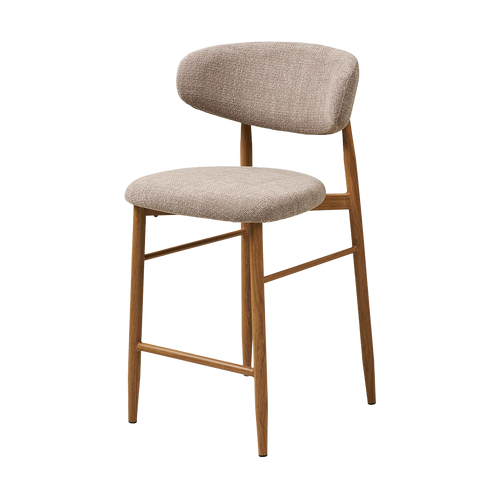 Jolien barkruk 65 cm taupe mixed  - naturel onderstel
