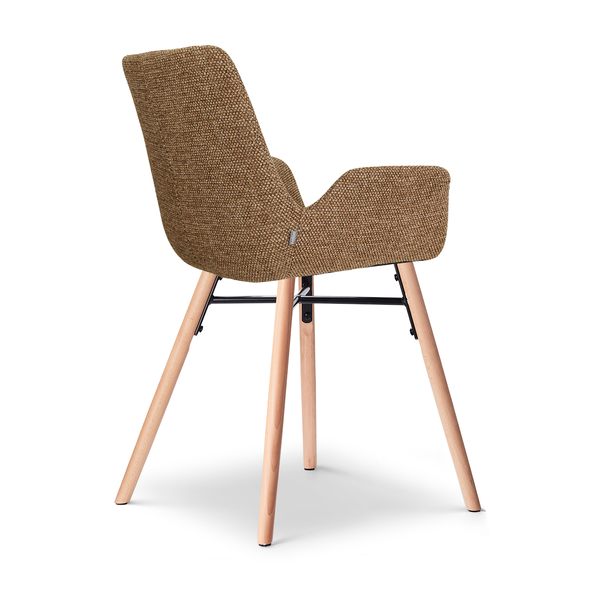 Nena-Eef eetkamerstoel bruin blend - houten onderstel