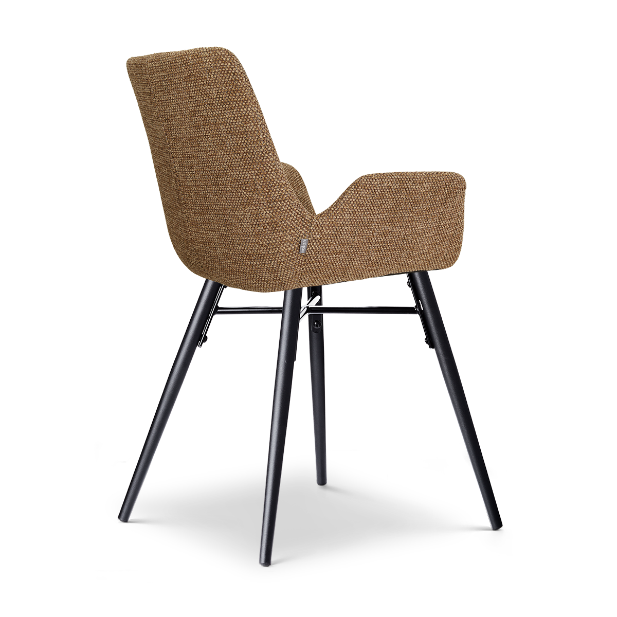 Nena-Eef eetkamerstoel bruin blend - zwart houten onderstel