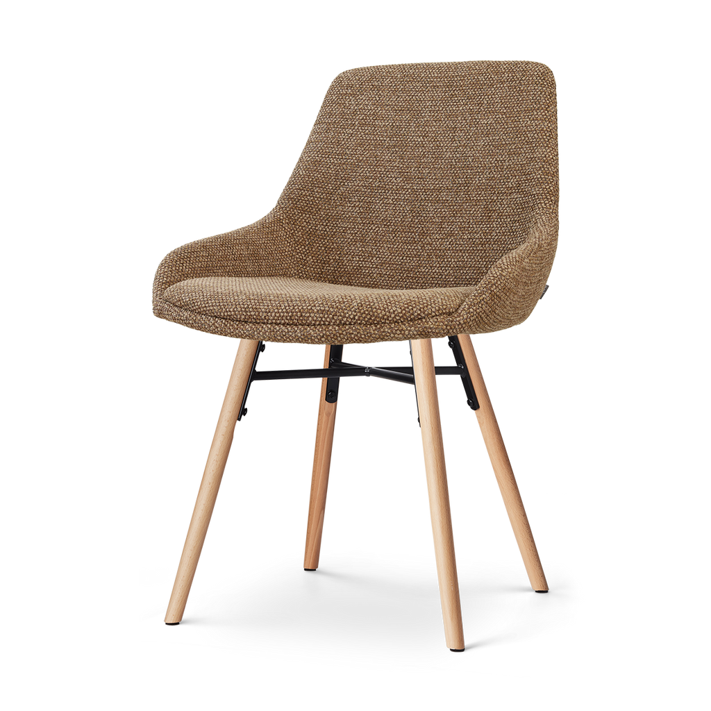 Nena-Isa eetkamerstoel bruin blend - houten onderstel