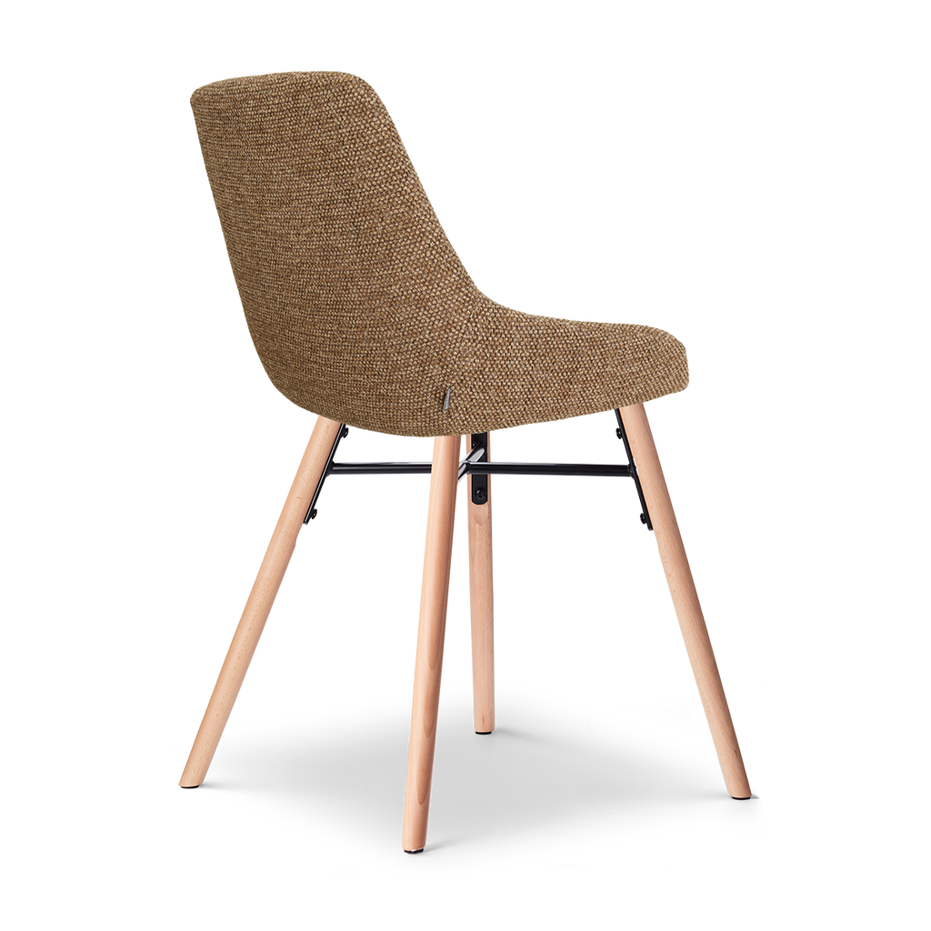 Nena-Isa eetkamerstoel bruin blend - houten onderstel