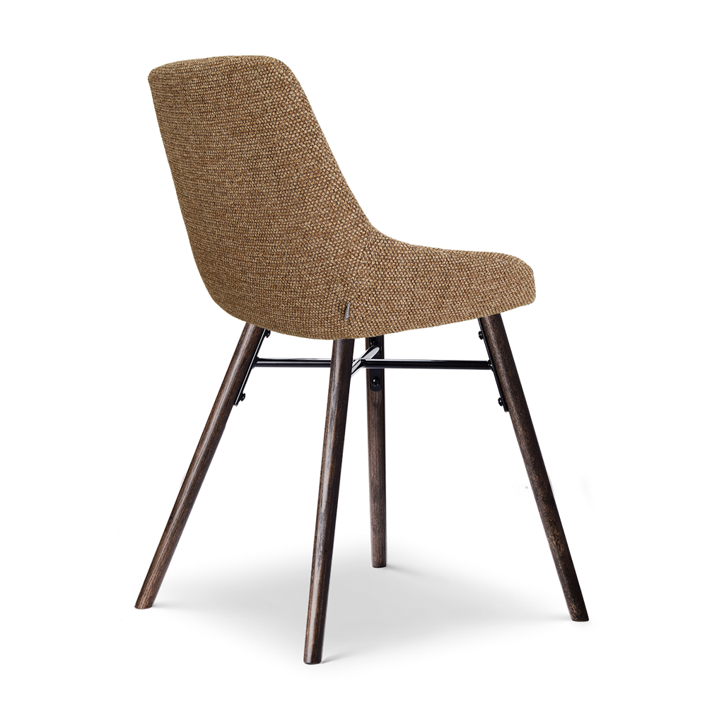 Nena-Isa eetkamerstoel bruin blend - walnoot houten onderstel