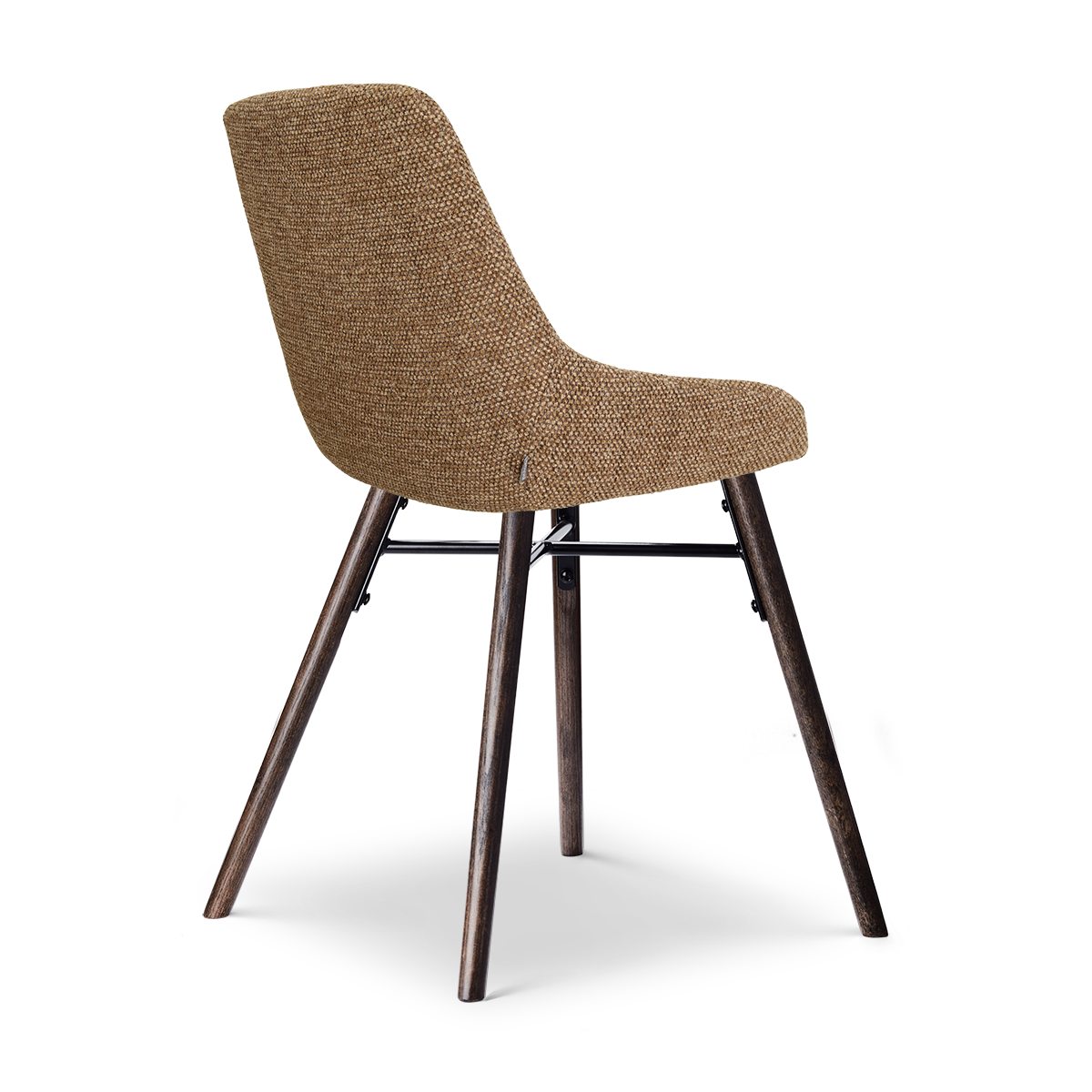 Nena-Isa eetkamerstoel bruin blend - walnoot houten onderstel