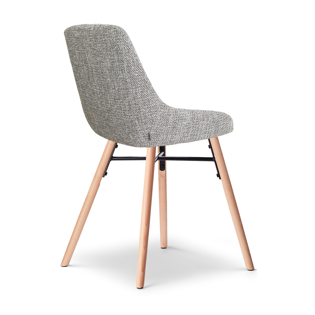 Nena-Isa eetkamerstoel grijs blend - houten onderstel