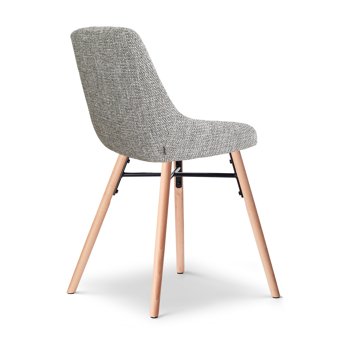Nena-Isa eetkamerstoel grijs blend - houten onderstel