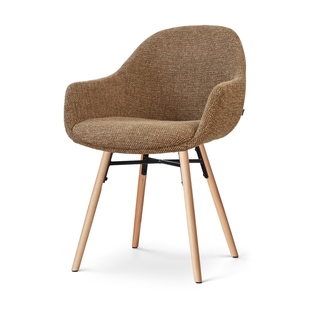 Nena-Mae eetkamerstoel bruin blend - houten onderstel