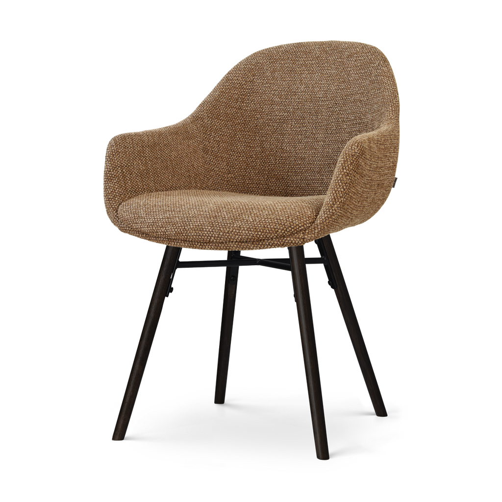Nena-Mae eetkamerstoel bruin blend - zwart houten onderstel