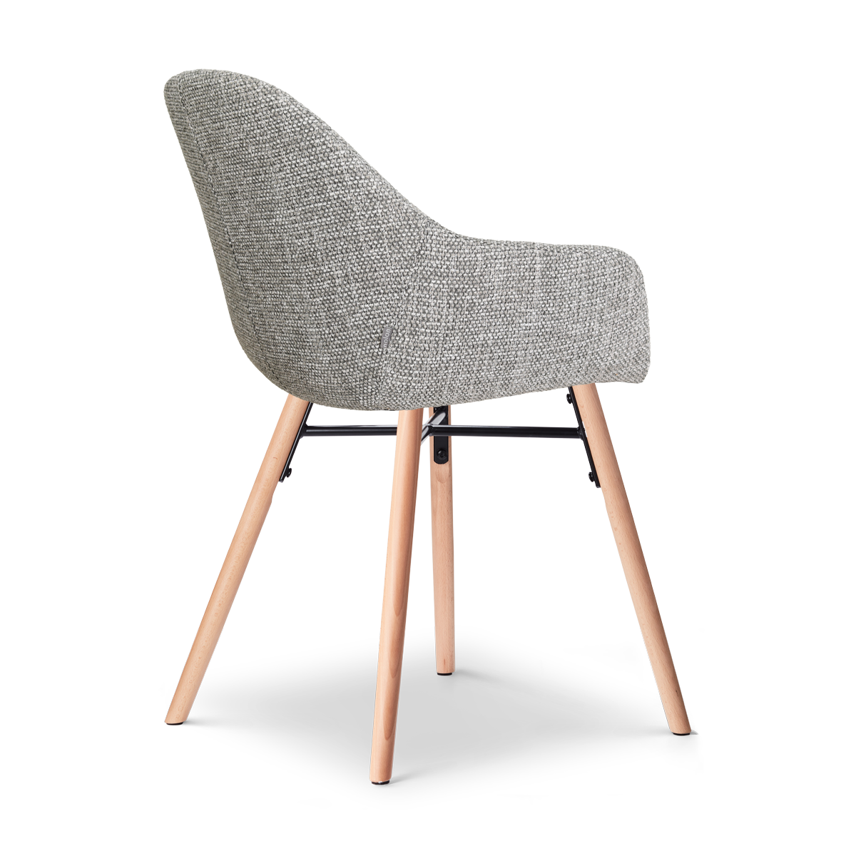 Nena-Mae eetkamerstoel grijs blend - houten onderstel