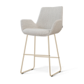 Nino-Eef barkruk beige gemêleerd - beige onderstel - 65 cm