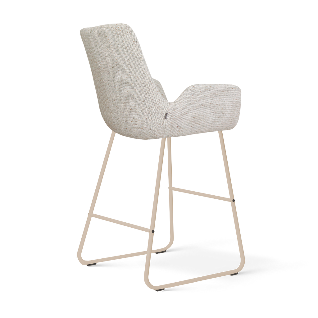 Nino-Eef barkruk beige gemêleerd - beige onderstel - 65 cm