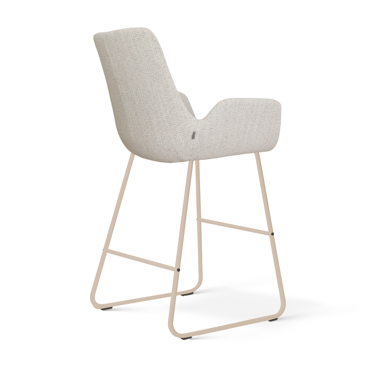 Nino-Eef barkruk beige gemêleerd - beige onderstel - 65 cm