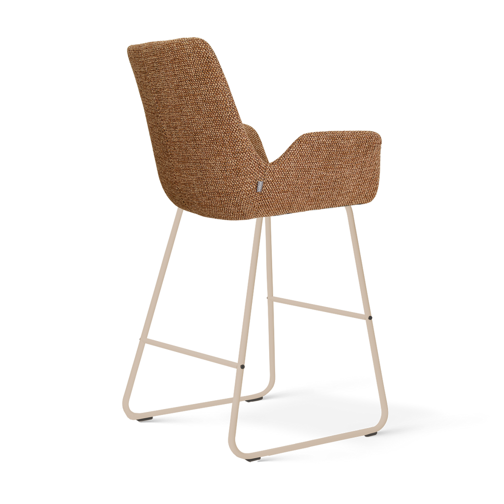 Nino-Eef barkruk bruin blend - beige onderstel - 65 cm
