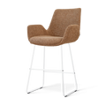 Nino-Eef barkruk bruin blend - wit onderstel - 65 cm