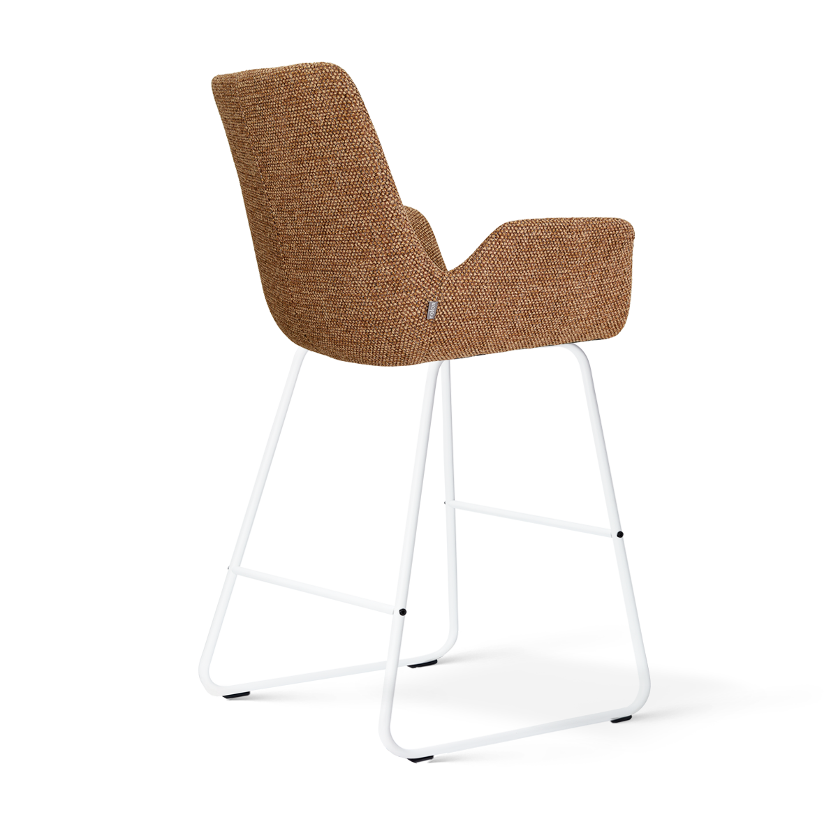 Nino-Eef barkruk bruin blend - wit onderstel - 65 cm
