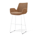 Nino-Eef barkruk bruin blend - wit onderstel - 75 cm