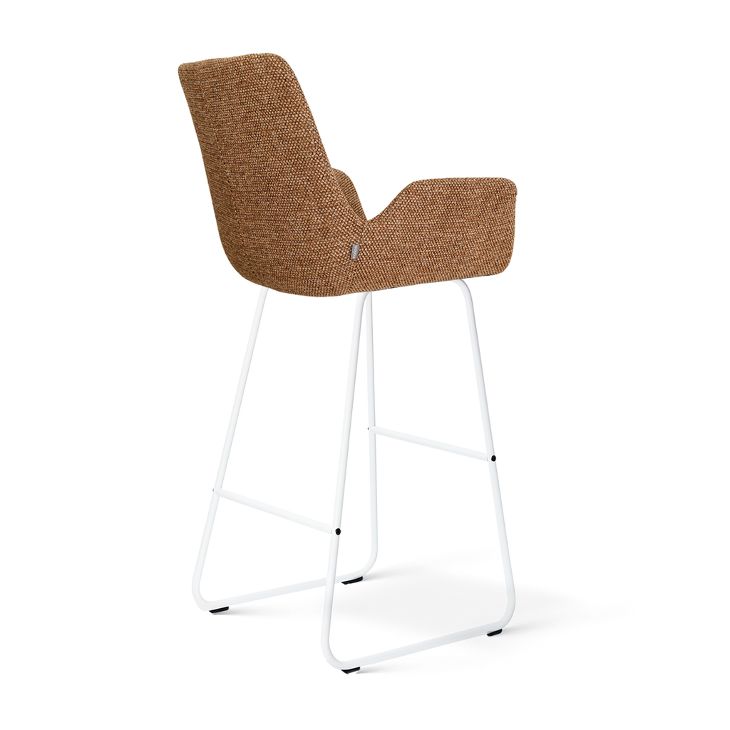 Nino-Eef barkruk bruin blend - wit onderstel - 75 cm