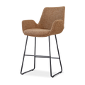 Nino-Eef barkruk bruin blend - zwart onderstel - 65 cm