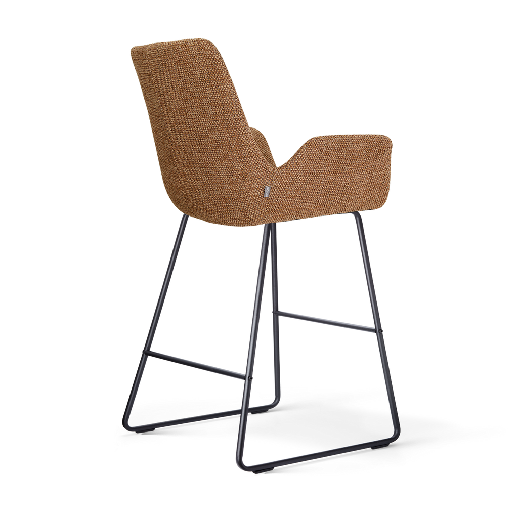 Nino-Eef barkruk bruin blend - zwart onderstel - 65 cm