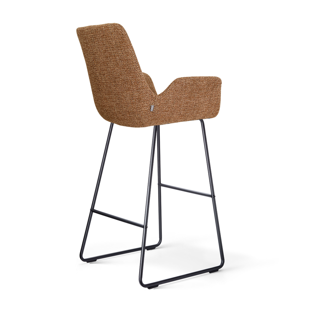 Nino-Eef barkruk bruin blend - zwart onderstel - 75 cm