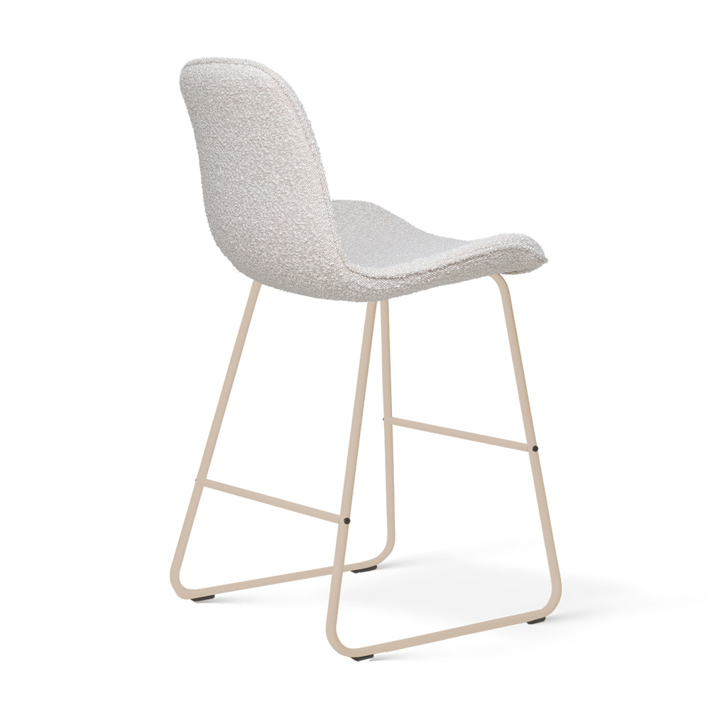 Nino-Fé barkruk bouclé beige - beige onderstel - 65 cm