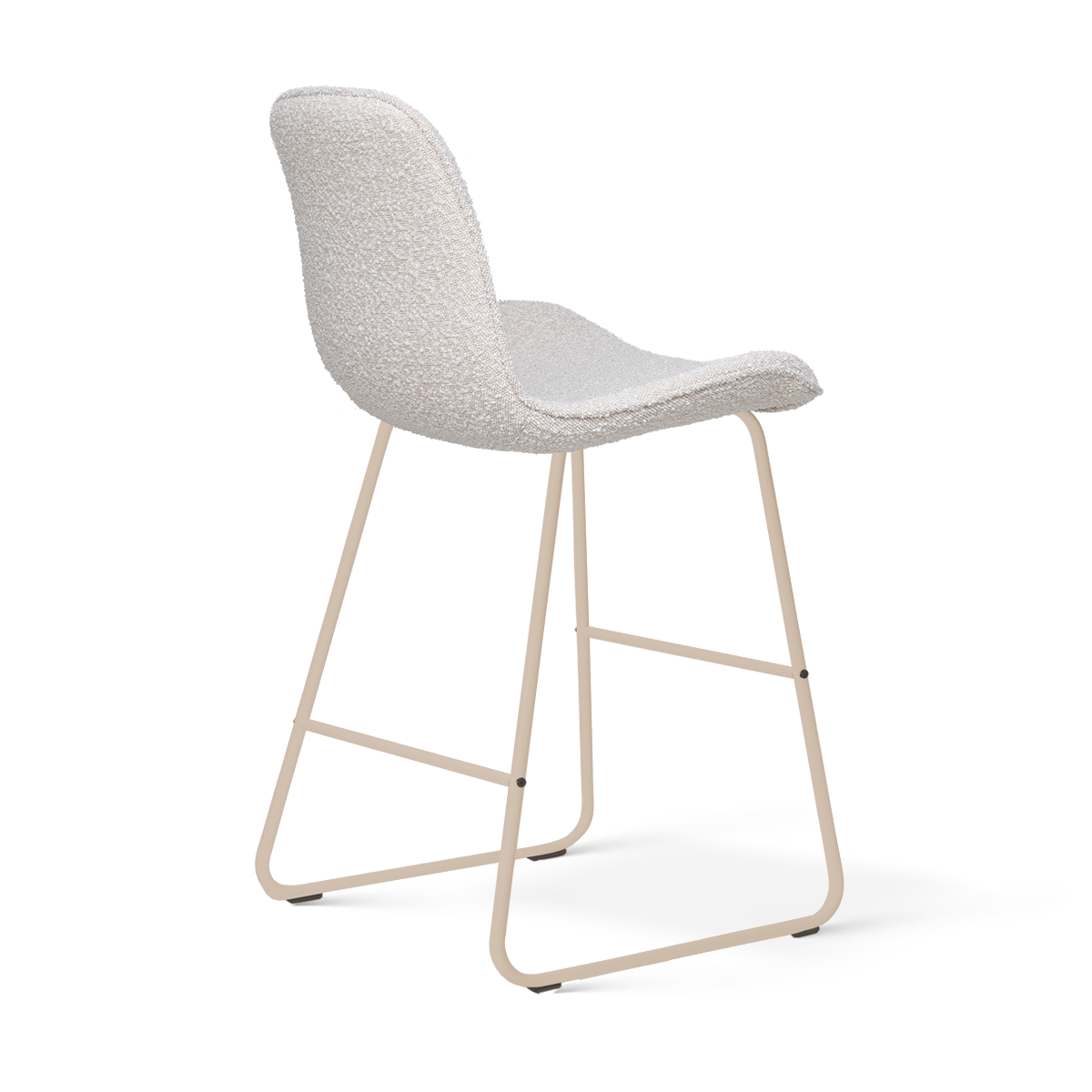Nino-Fé barkruk bouclé beige - beige onderstel - 65 cm