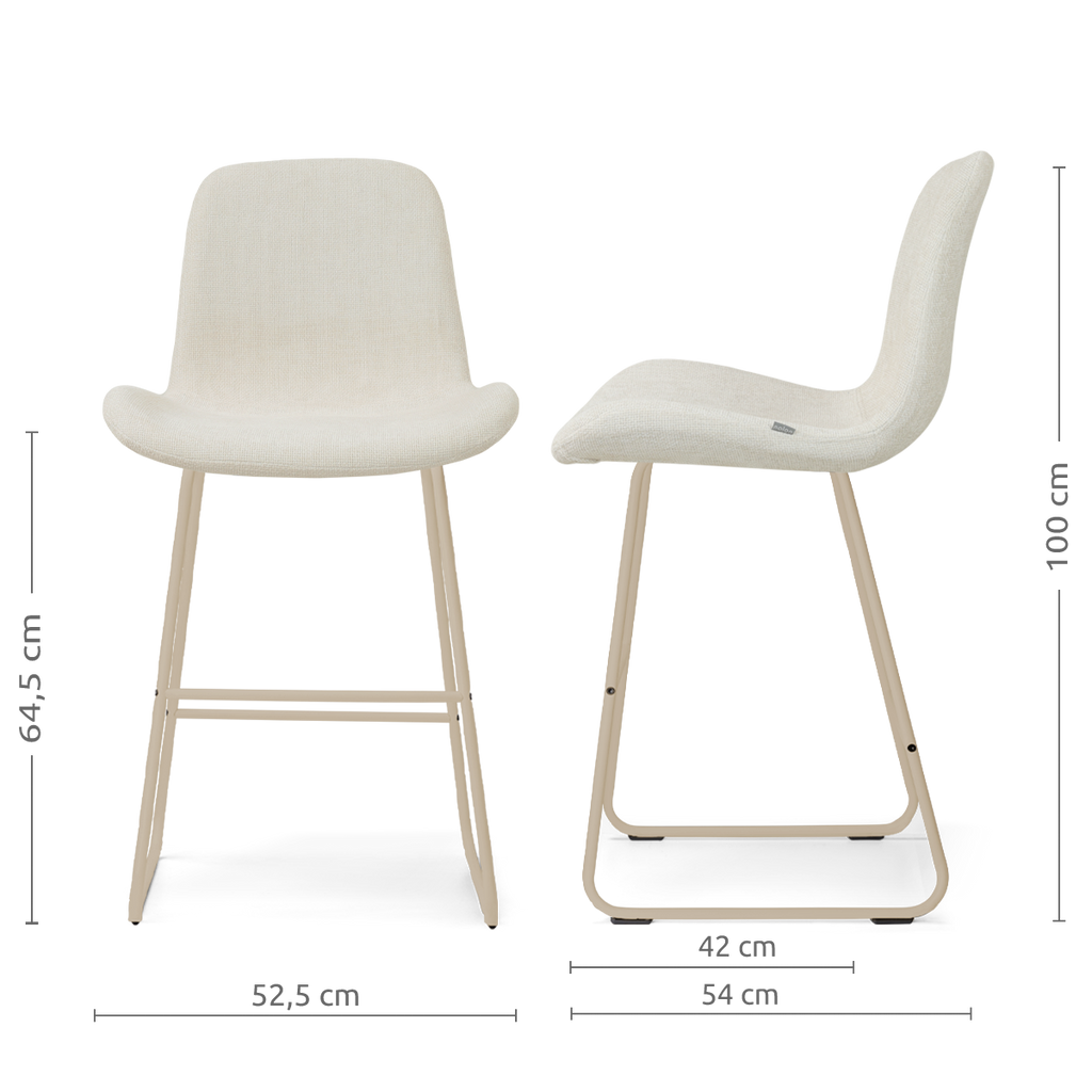 Nino-Fé barkruk cottonbeige - beige onderstel - 65 cm