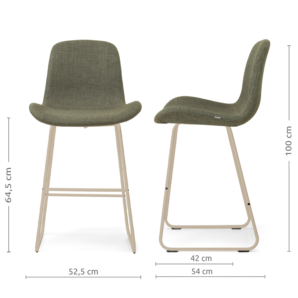 Nino-Fé barkruk forestgroen - beige onderstel - 65 cm