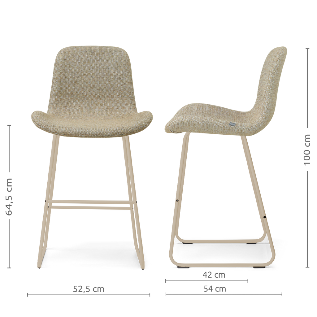 Nino-Fé barkruk taupe melange - beige onderstel - 65 cm