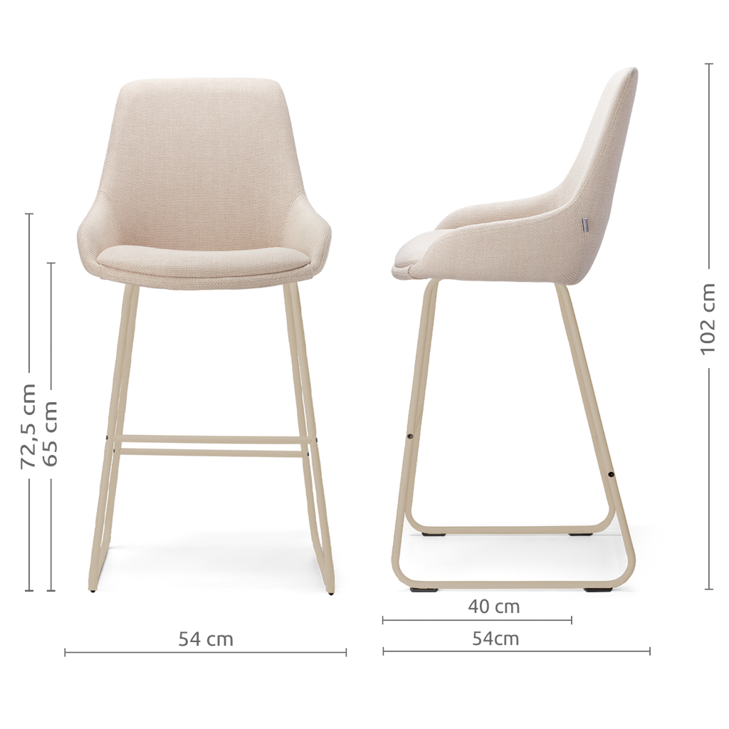 Nino-Isa barkruk beige - beige onderstel - 65 cm