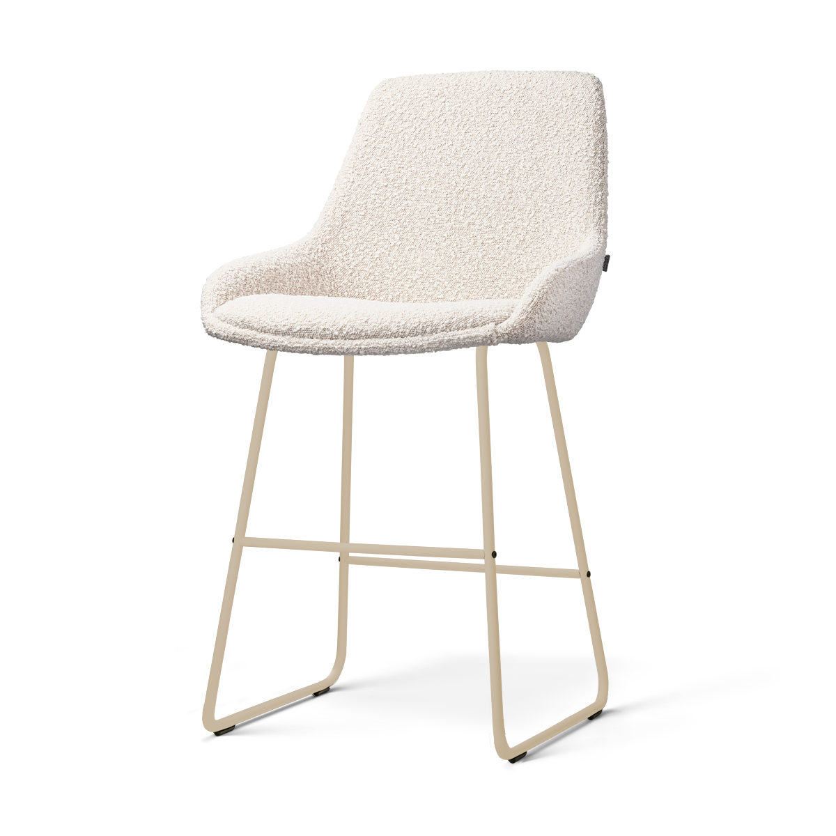 Nino-Isa barkruk bouclé beige - beige onderstel - 65 cm