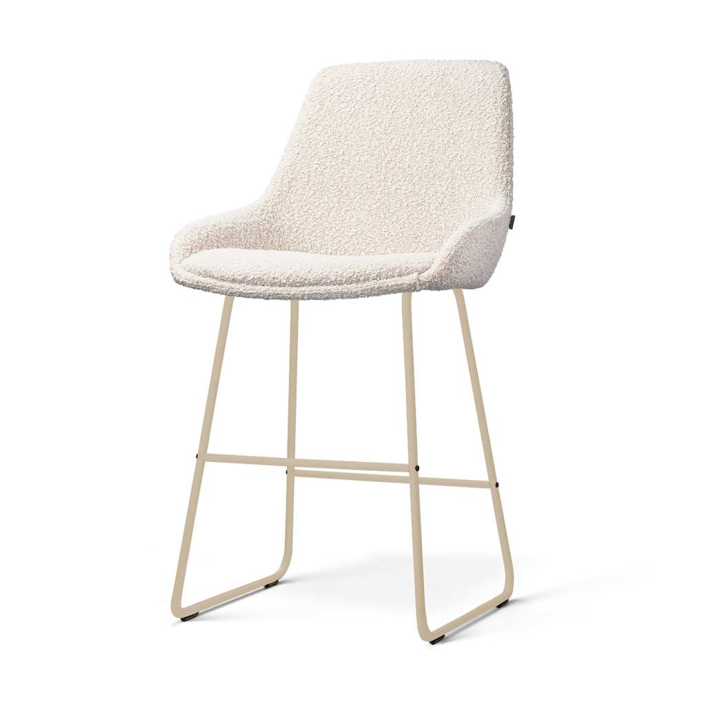 Nino-Isa barkruk bouclé beige - beige onderstel - 65 cm