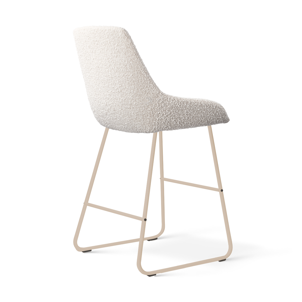 Nino-Isa barkruk bouclé beige - beige onderstel - 65 cm