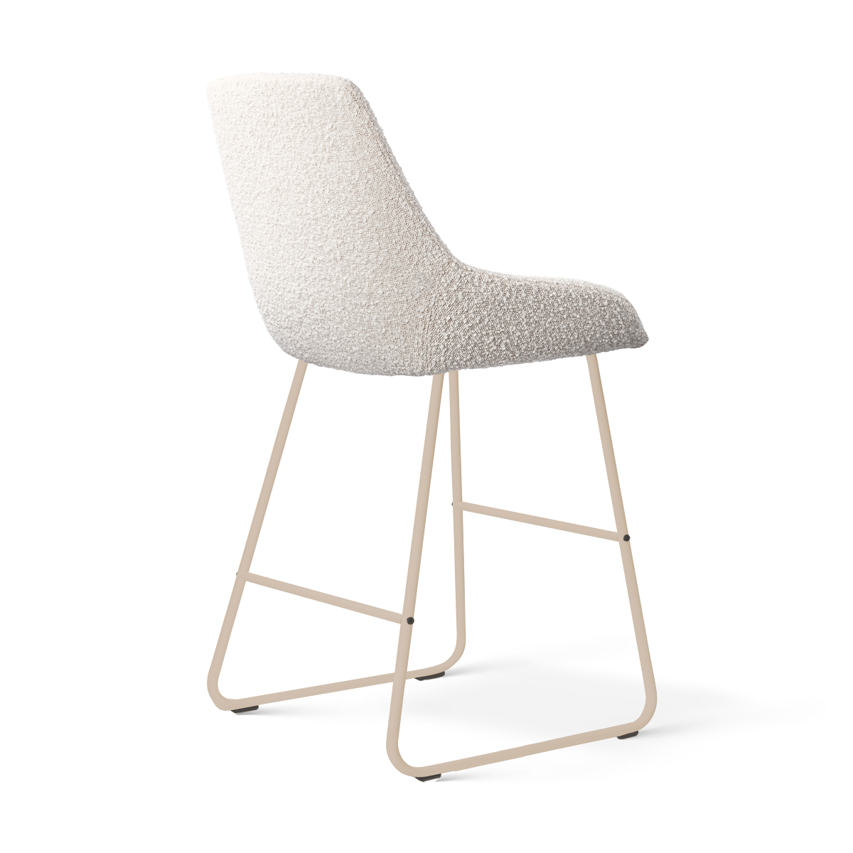 Nino-Isa barkruk bouclé beige - beige onderstel - 65 cm