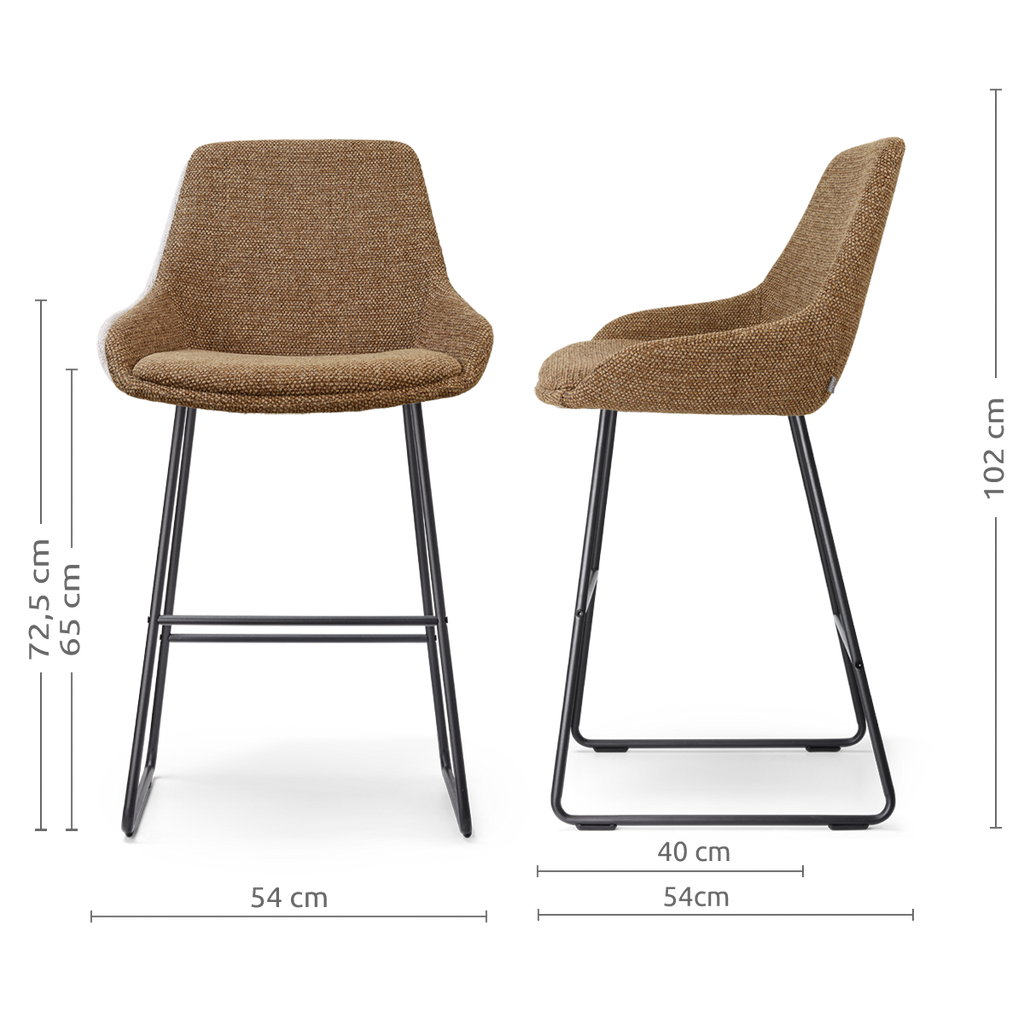 Nino-Isa barkruk bruin blend - zwart onderstel - 65 cm