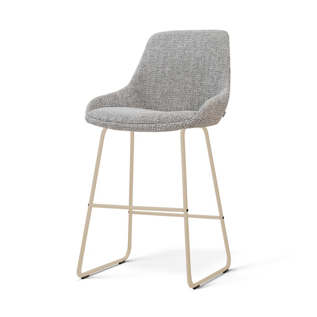 Nino-Isa barkruk grijs blend - beige onderstel - 65 cm