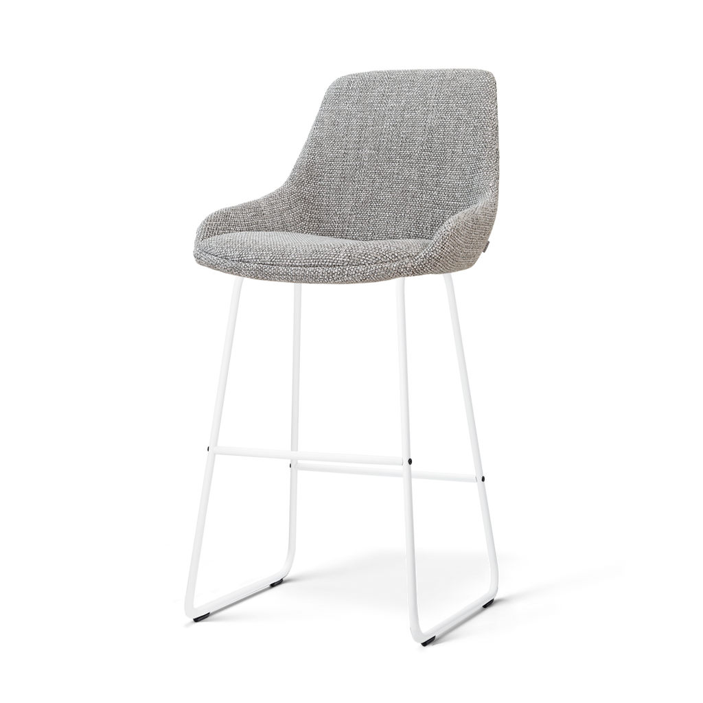 Nino-Isa barkruk grijs blend - wit onderstel - 75 cm