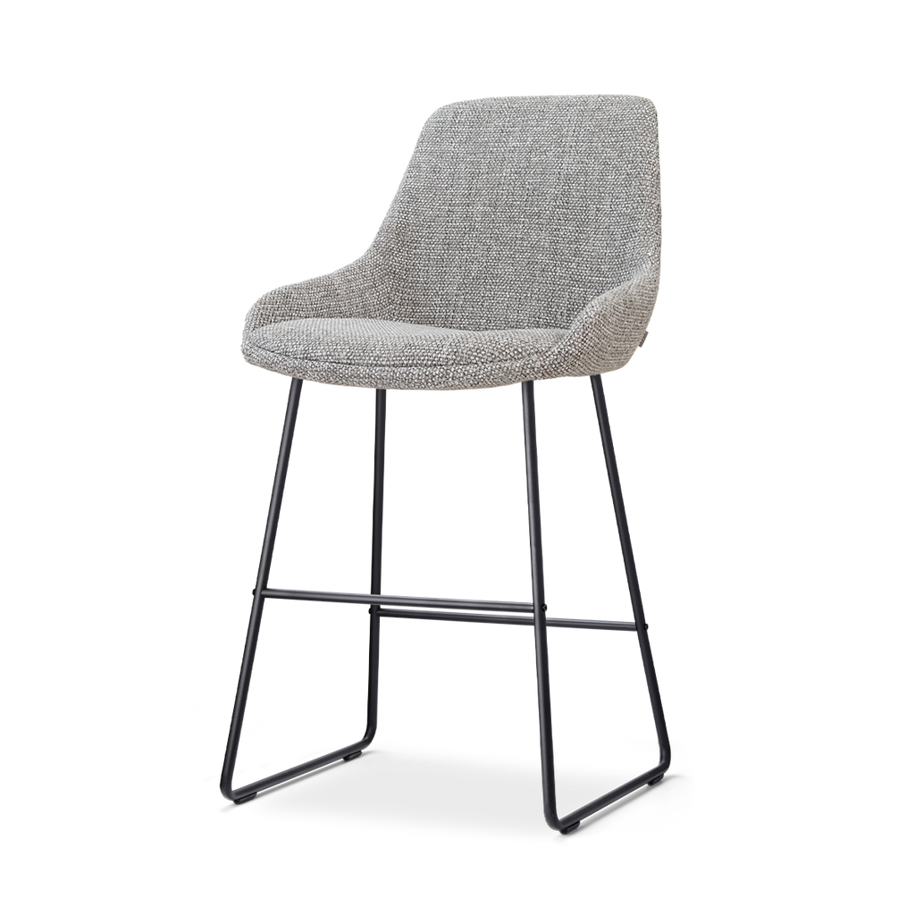 Nino-Isa barkruk grijs blend - zwart onderstel - 65 cm