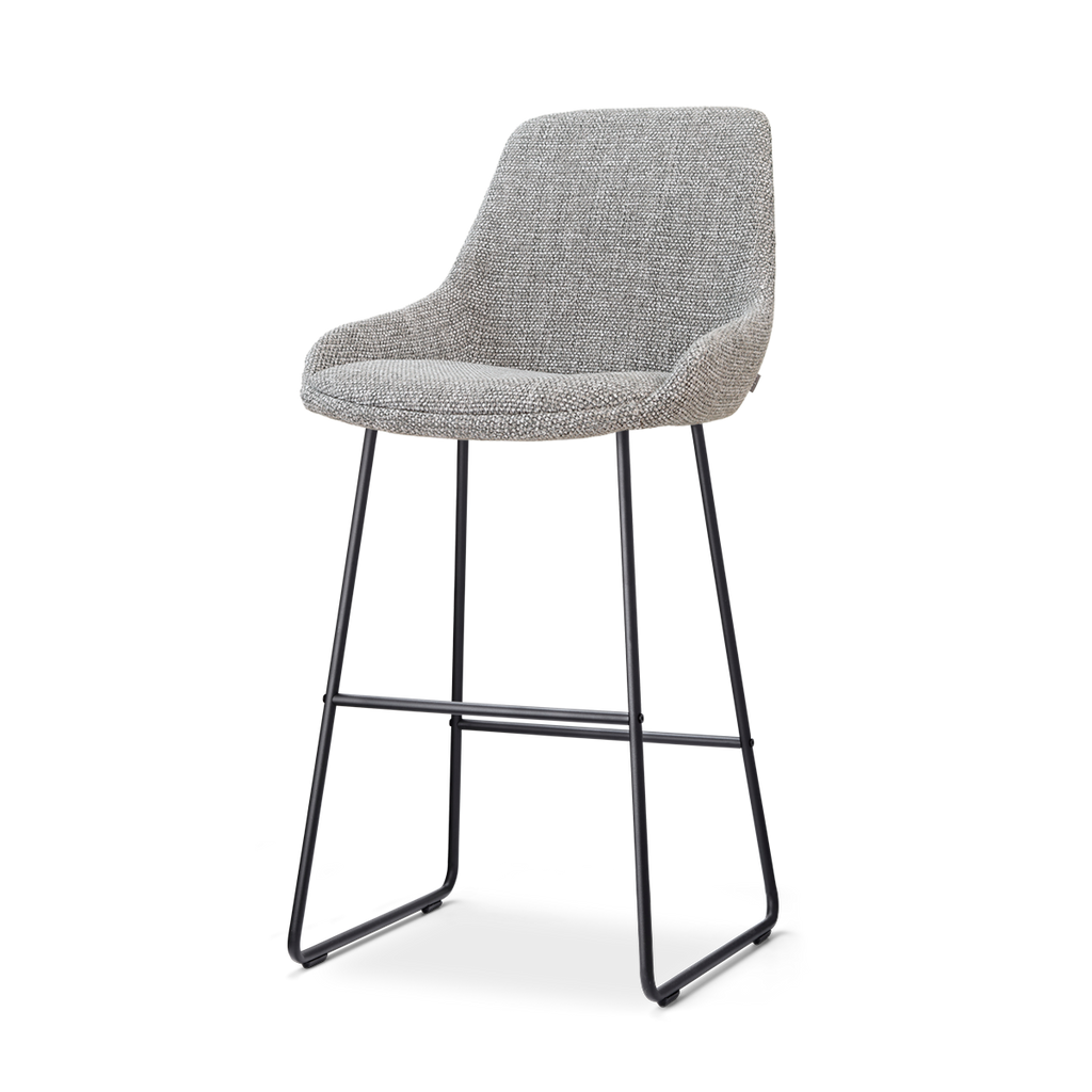 Nino-Isa barkruk grijs blend - zwart onderstel - 75 cm