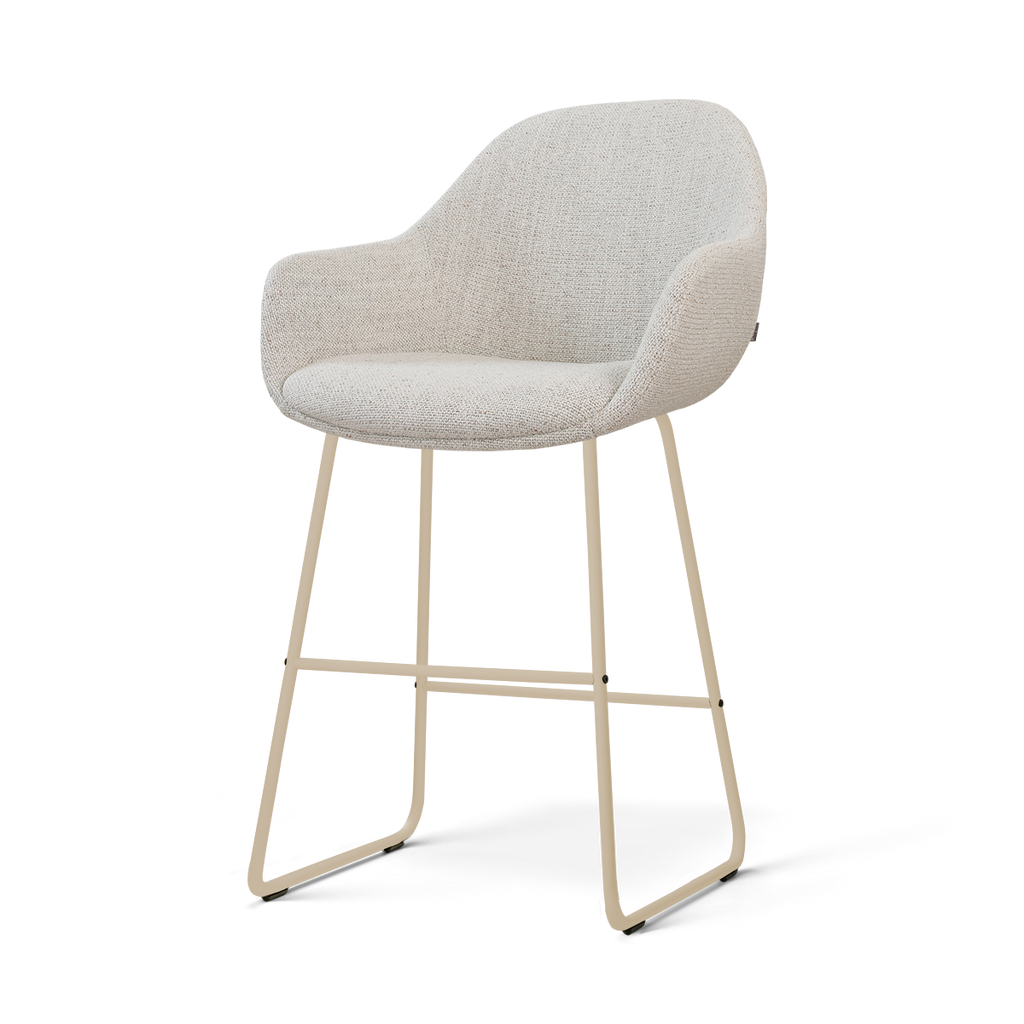 Nino-Mae barkruk beige gemêleerd - beige onderstel - 65 cm
