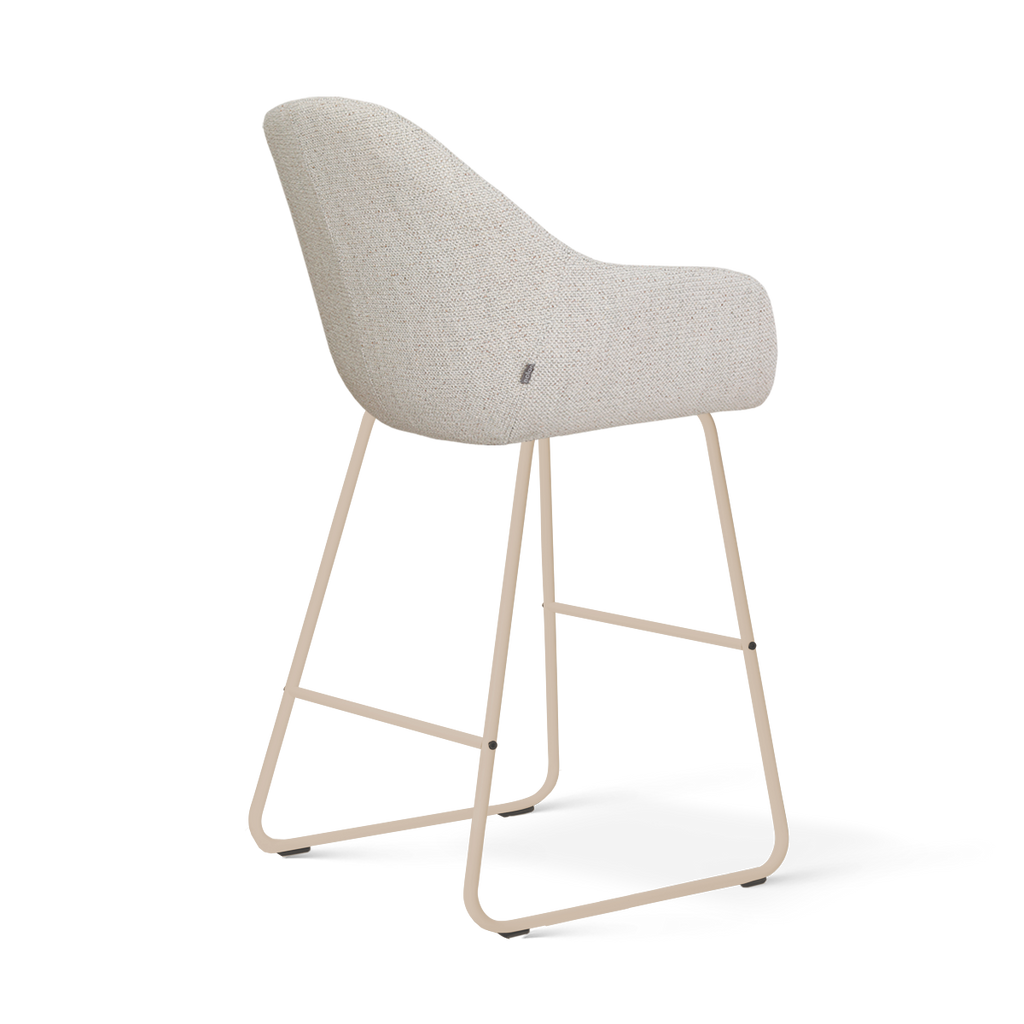 Nino-Mae barkruk beige gemêleerd - beige onderstel - 65 cm