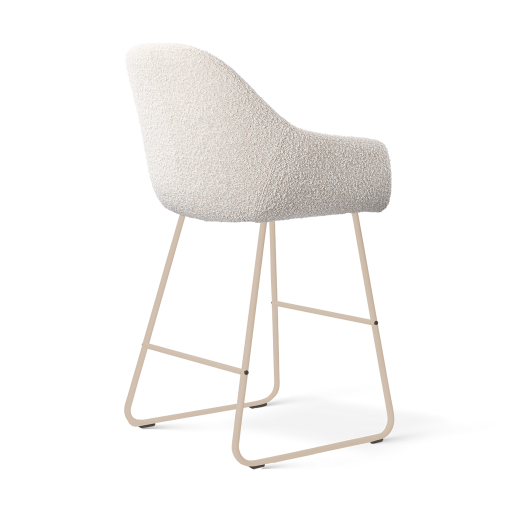 Nino-Mae barkruk bouclé beige - beige onderstel - 65 cm
