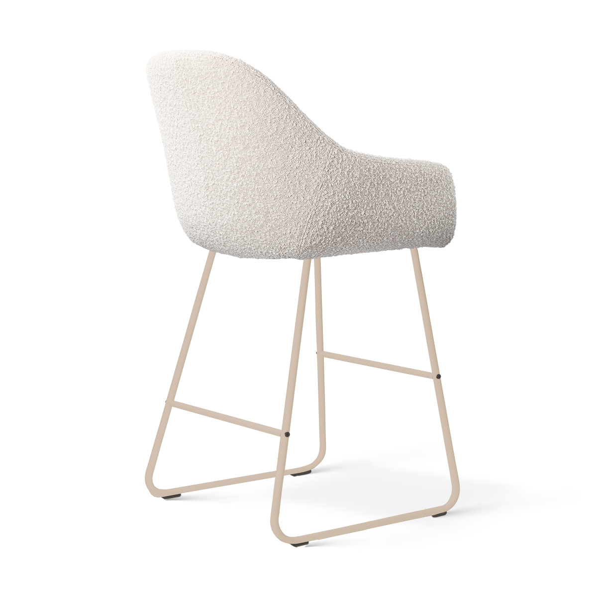 Nino-Mae barkruk bouclé beige - beige onderstel - 65 cm